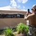 Sailors and Soldiers construct temporary shelters for Saipan residents affected by Super Typhoon Sinlaku