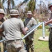 Sailors and Soldiers construct temporary shelters for Saipan residents affected by Super Typhoon Sinlaku