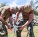 Sailors and Soldiers construct temporary shelters for Saipan residents affected by Super Typhoon Sinlaku
