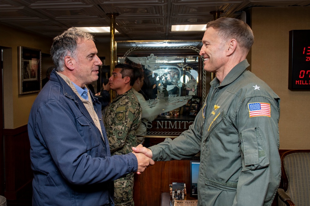 President of Uruguay and Distinguished Visitors Tour USS Nimitz