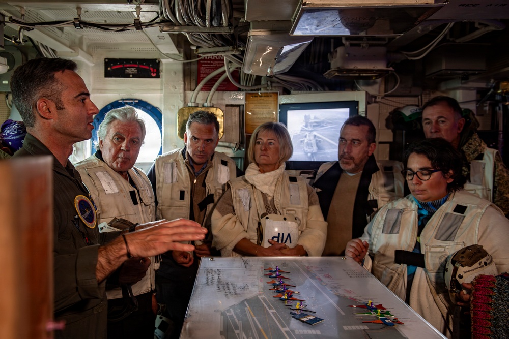 President of Uruguay and Distinguished Visitors Tour USS Nimitz