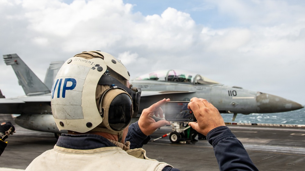 President of Uruguay and Distinguished Visitors Tour USS Nimitz
