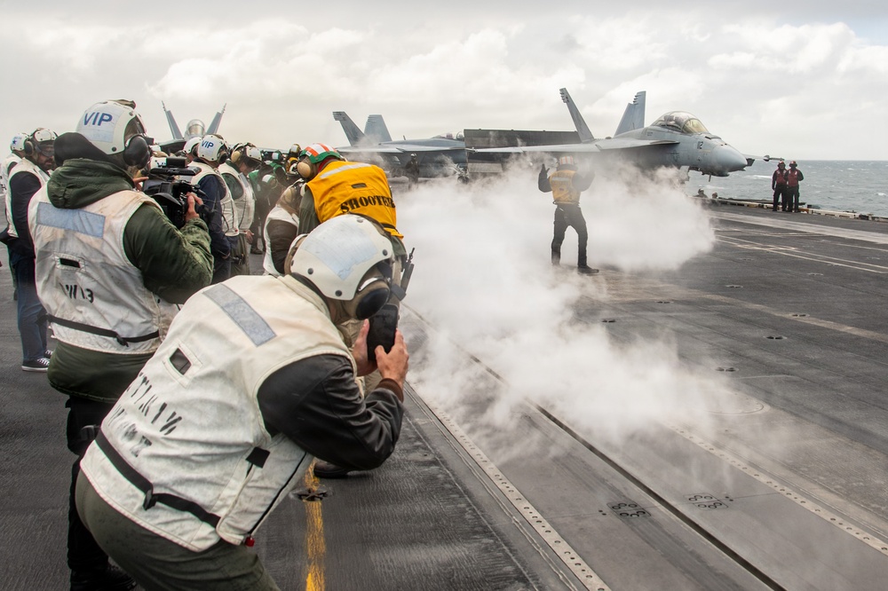 President of Uruguay and Distinguished Visitors Tour USS Nimitz