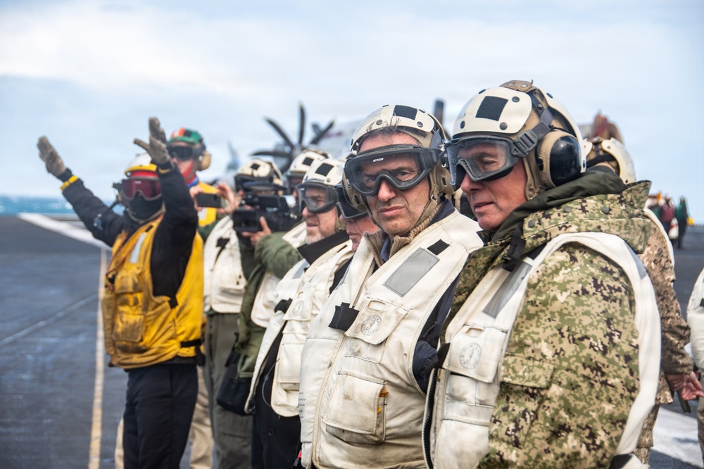 President of Uruguay and Distinguished Visitors Tour USS Nimitz