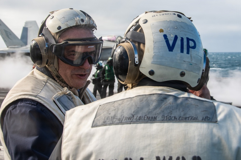 President of Uruguay and Distinguished Visitors Tour USS Nimitz