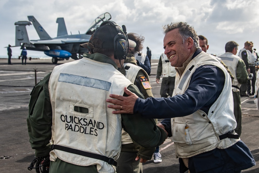 President of Uruguay and Distinguished Visitors Tour USS Nimitz