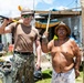 Sailors and Soldiers deliver emergency supplies for Saipan residents affected by Super Typhoon Sinlaku