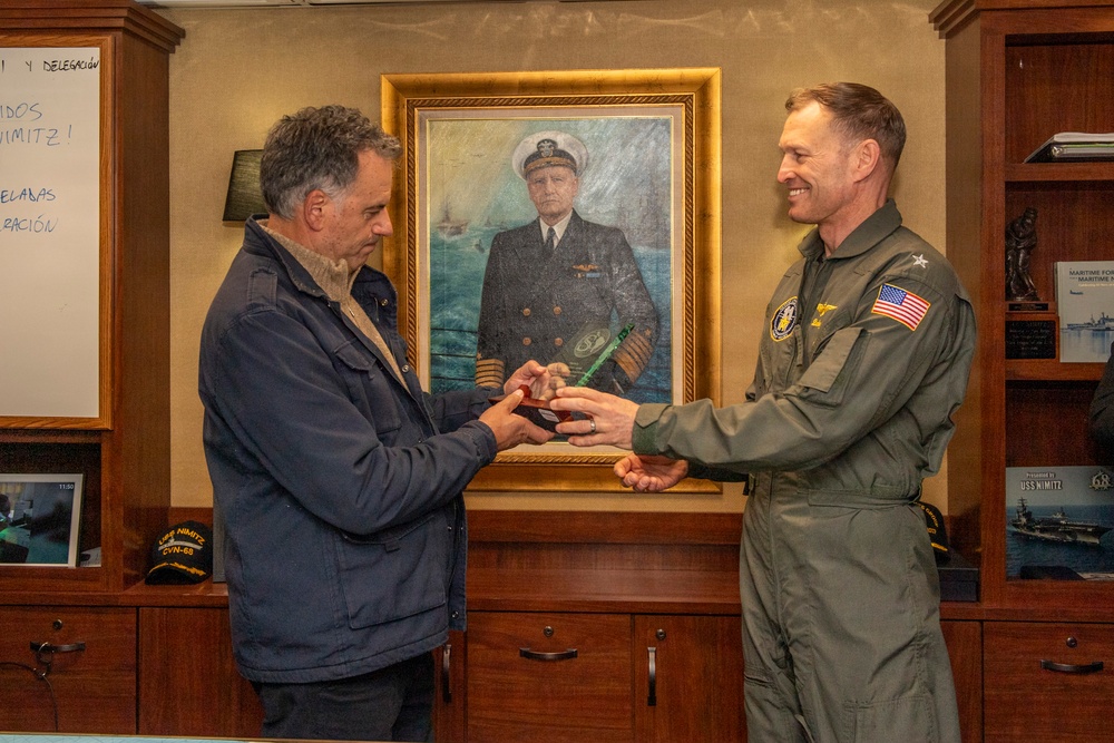 President of Uruguay and Distinguished Visitors Tour USS Nimitz