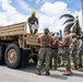 Sailors and Soldiers deliver emergency supplies for Saipan residents affected by Super Typhoon Sinlaku