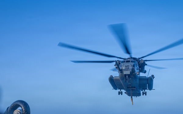 CH-53 Super Stallion Prepares to Land Aboard USS Tripoli