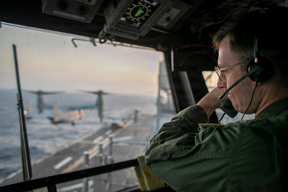 Flight Operations Aboard USS Tripoli (LHA 7)