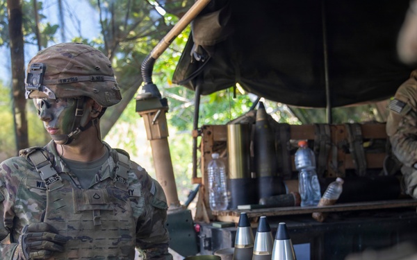 Balikatan 2026: 25th Infantry Division fires howitzers during counter landing exercise