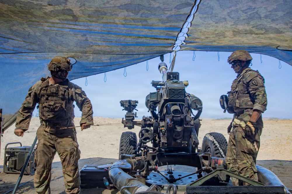 Balikatan 2026: 25th Infantry Division fires howitzers during counter landing exercise