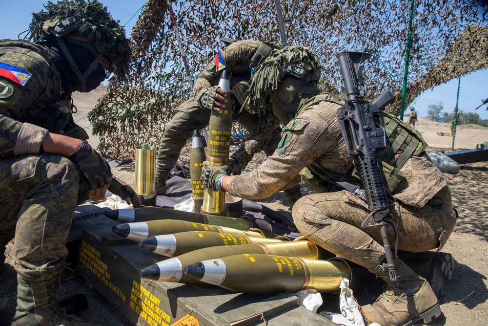 Balikatan 2026: 25th Infantry Division fires howitzers during counter landing exercise