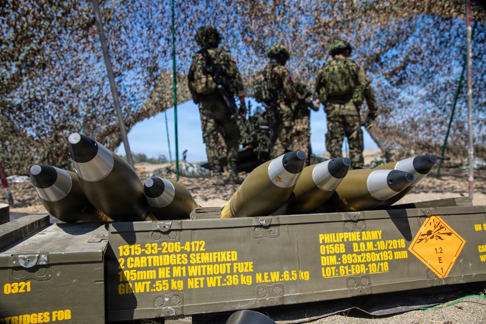 Balikatan 2026: 25th Infantry Division fires howitzers during counter landing exercise