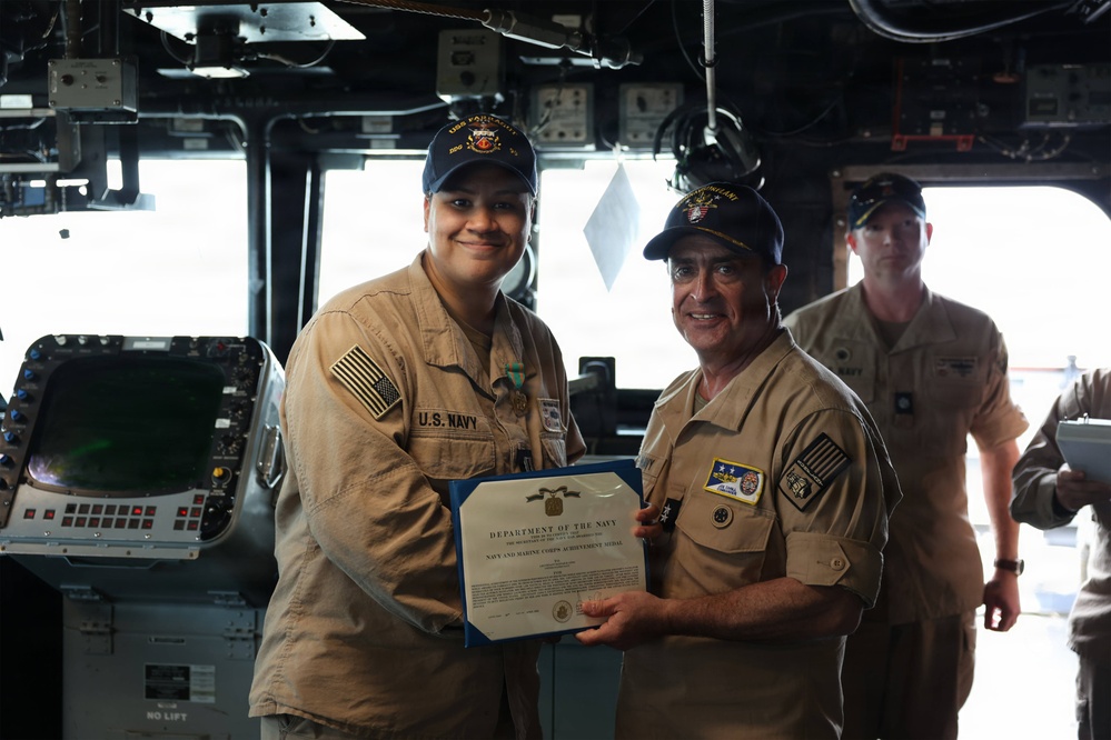 Rear Adm. Cahill Visits USS Farragut