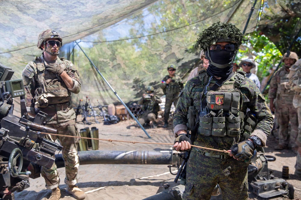 Balikatan 2026: 25th Infantry Division fires howitzers during counter landing exercise