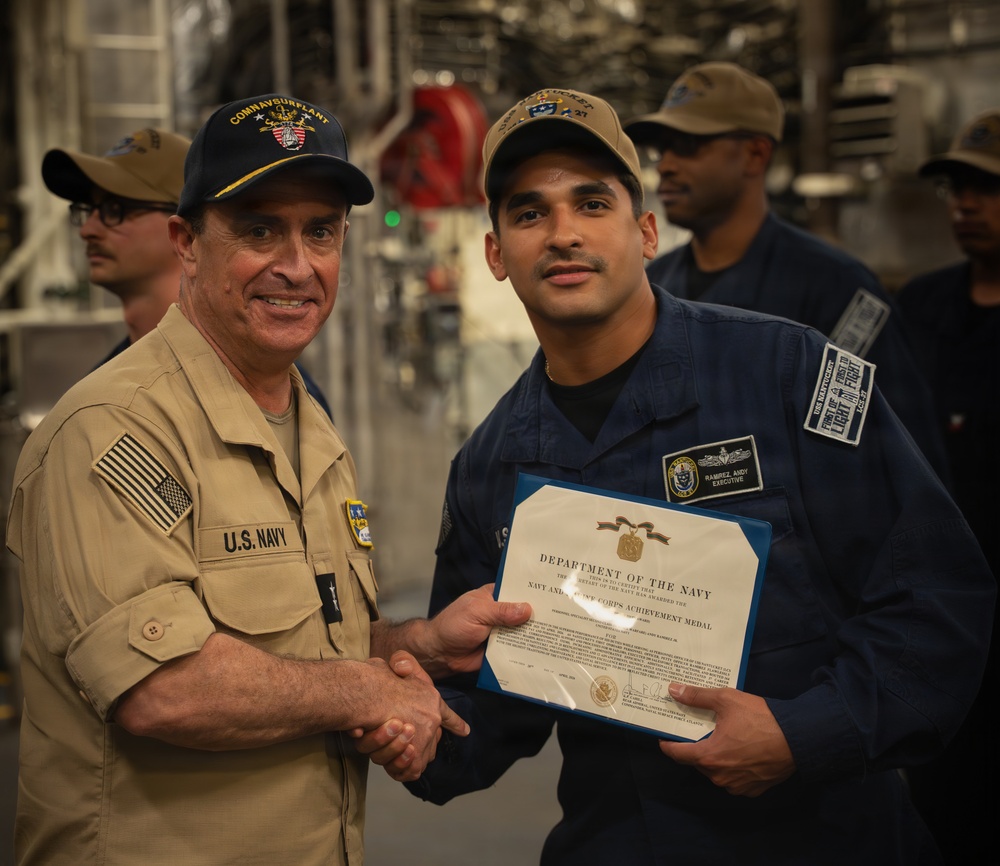 Rear Adm. Joe Cahill visits USS Nantucket (LCS 27)