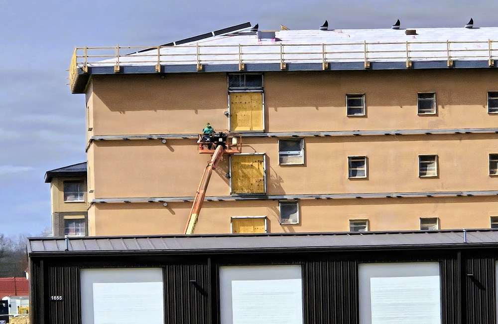 April 2026 construction operations for $55.75 million Collective Training Officers Quarters Project at Fort McCoy
