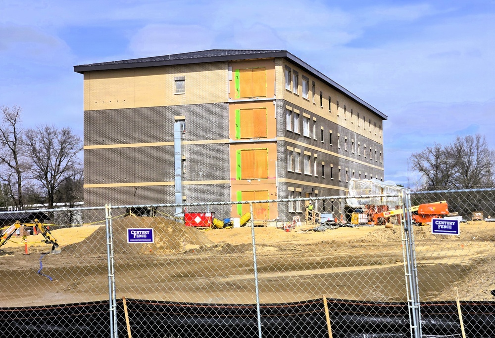 April 2026 construction operations for $55.75 million Collective Training Officers Quarters Project at Fort McCoy