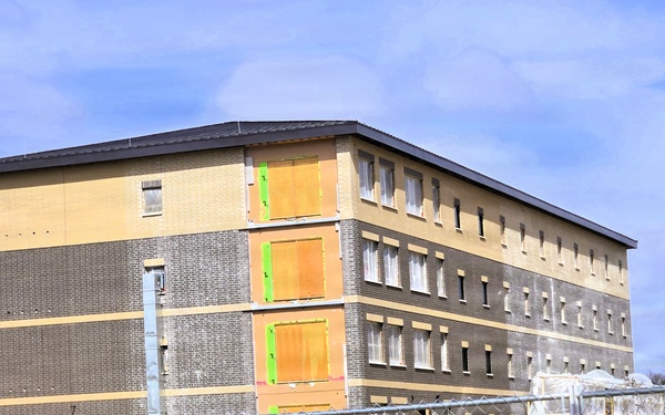 April 2026 construction operations for $55.75 million Collective Training Officers Quarters Project at Fort McCoy