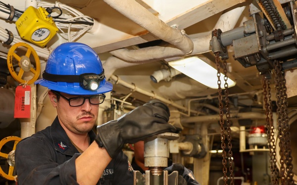 Sailor Conducts Maintenance Aboard USS Decatur (DDG 73)