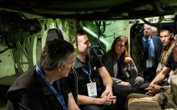 The Commandant, Gen. Eric M. Smith walks the Modern Day Marine Floor
