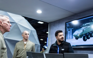 The Commandant, Gen. Eric M. Smith walks the Modern Day Marine Floor