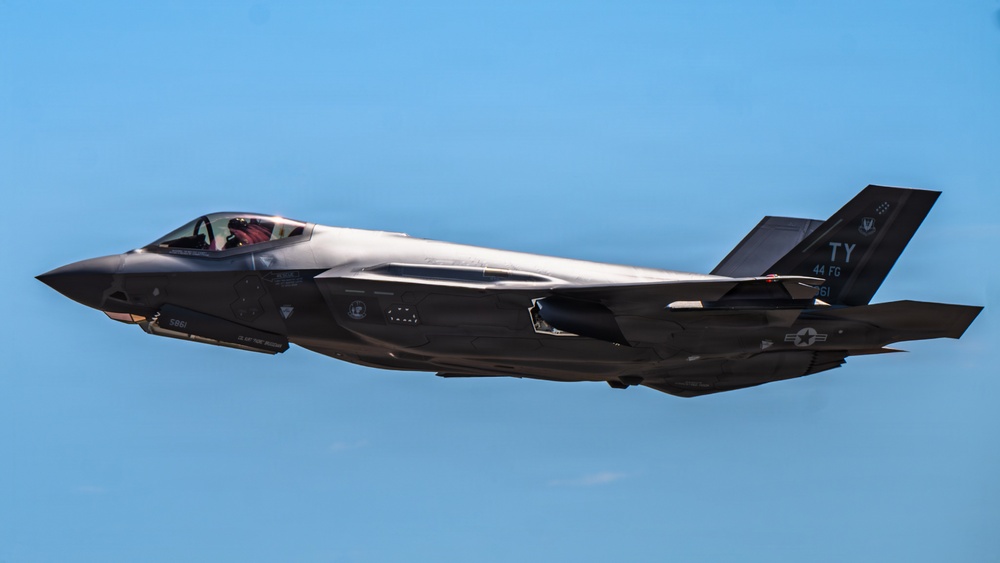 U.S. Air Force, Navy aircraft take off during Checkered Flag 26-2