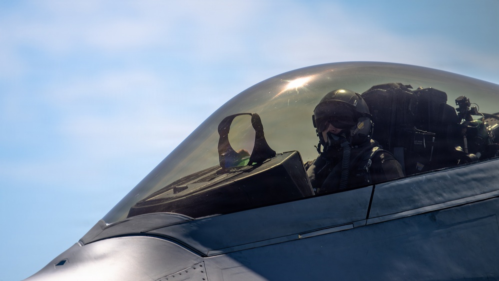 U.S. Air Force, Navy aircraft take off during Checkered Flag 26-2