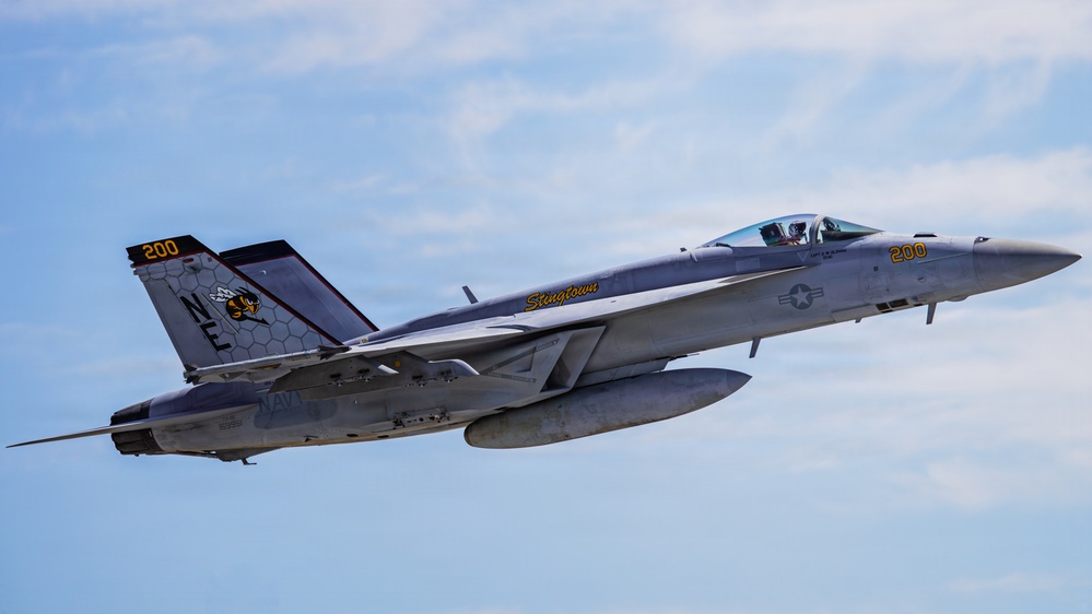 U.S. Air Force, Navy aircraft take off during Checkered Flag 26-2