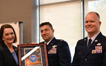 80th Flying Training Wing commander inducts MSU President into ENJJPT Hall of Fame