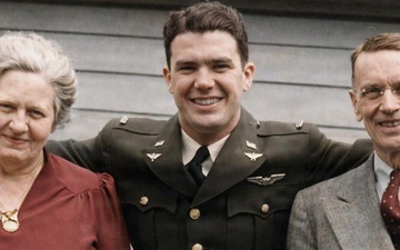 World War II POW Lt. Joseph L. Burke and parents