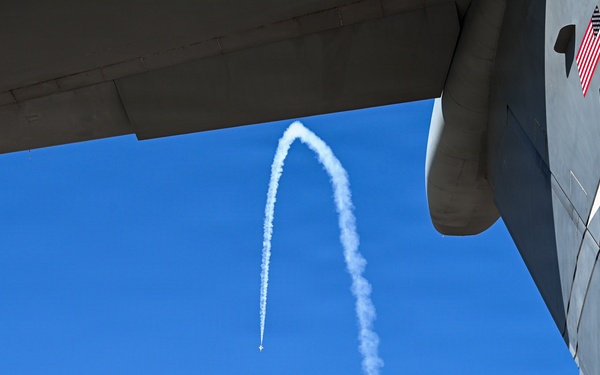 Airpower on Display: Thunderbirds Fly over C-5M Super Galaxy at JBSA