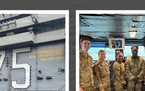 Airmen go below deck for rare look at Navy logistics on USS Truman