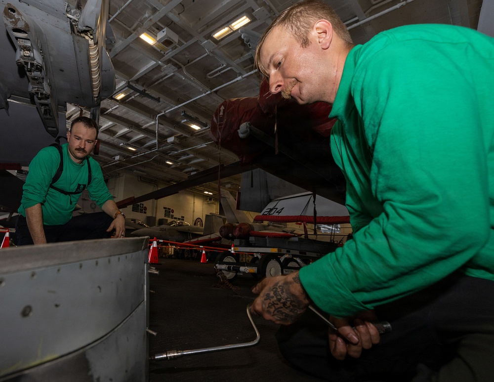 Aircraft Maintenance Aboard USS George H.W. Bush (CVN 77)