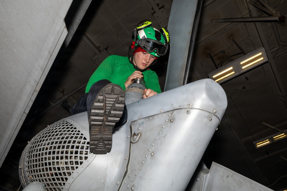 Aircraft Maintenance Aboard USS George H.W. Bush (CVN 77)