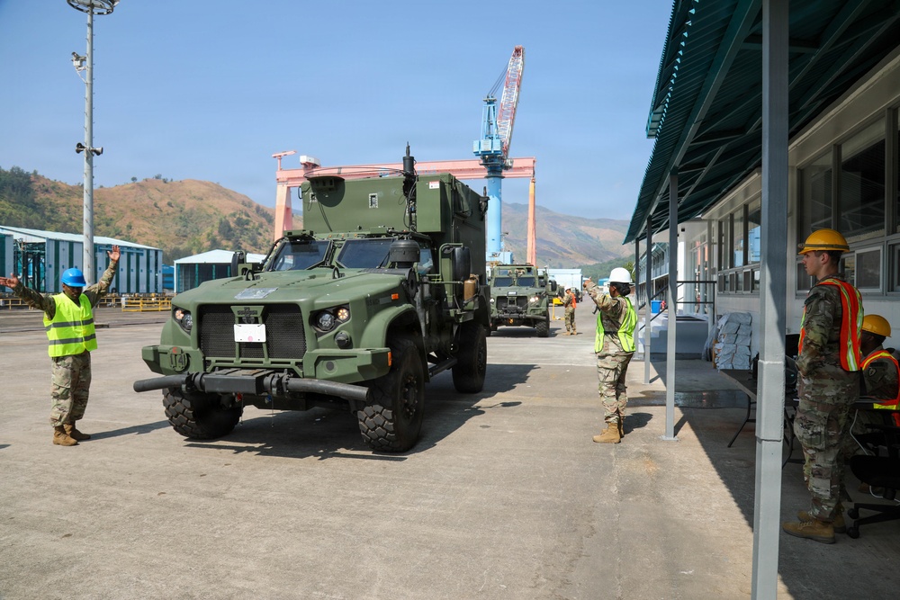 Port of Agila Equipment Upload during Seaport of Debarkation (SPOD) Operations