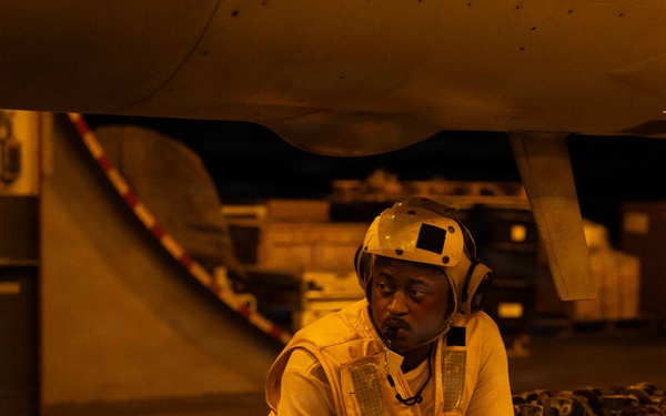 Nighttime Aircraft Movement Aboard USS George H.W. Bush (CVN 77)