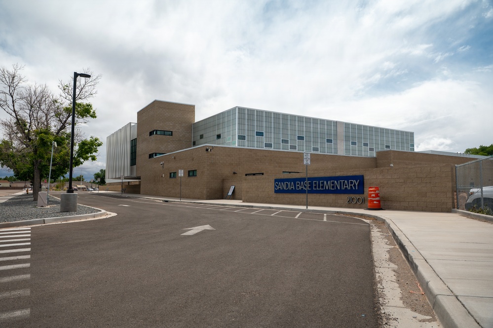Sandia Base Elementary School, an Albuquerque Public Schools campus located on Kirtland Air Force Base, is pictured May 5, 2026.