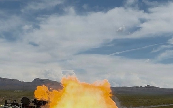 M1A2 Abrams Main Battle Tank Fires Main Gun During Live-Fire Exercise at Desert Training Range