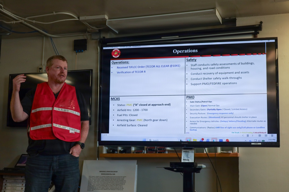 U.S. Marines and Civilians Collaborate on Emergency Operations Center at MCBH for Hurricanes Readiness