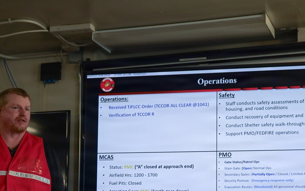 U.S. Marines and Civilians Collaborate on Emergency Operations Center at MCBH for Hurricanes Readiness