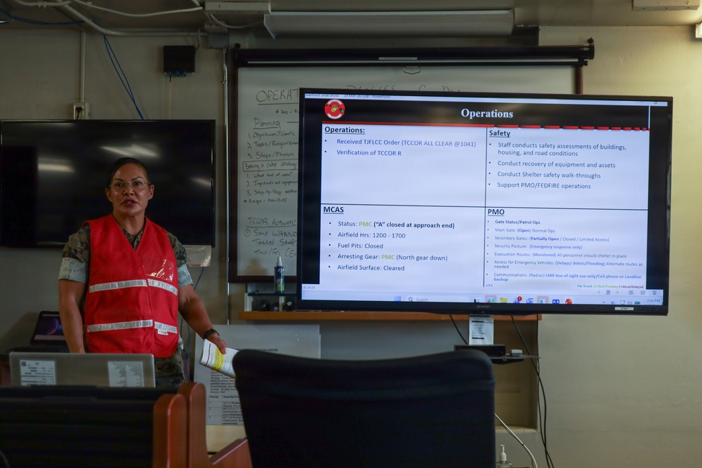 U.S. Marines and Civilians Collaborate on Emergency Operations Center at MCBH for Hurricanes Readiness