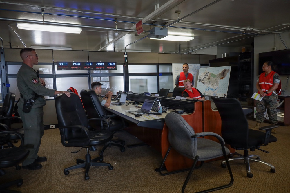 U.S. Marines and Civilians Collaborate on Emergency Operations Center at MCBH for Hurricanes Readiness
