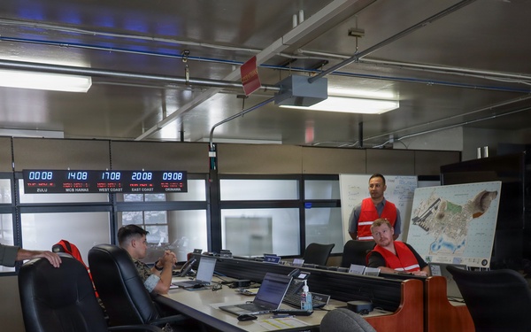 U.S. Marines and Civilians Collaborate on Emergency Operations Center at MCBH for Hurricanes Readiness