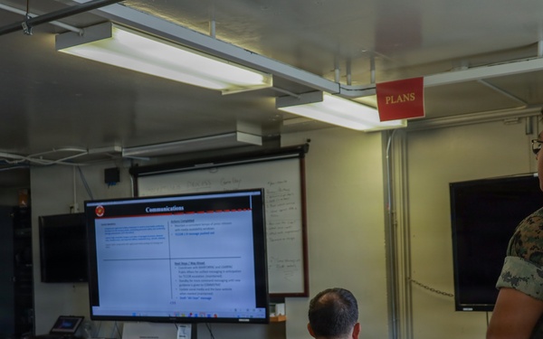 U.S. Marines and Civilians Collaborate on Emergency Operations Center at MCBH for Hurricanes Readiness