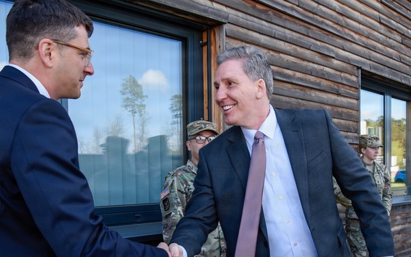 Assistant Secretary of War for Health Affairs Honorable Keith Bass visits Rhine Ordnance Barracks Medical Center construction project in Germany