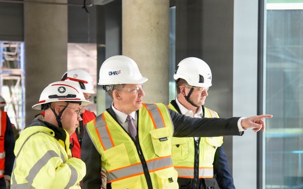 Assistant Secretary of War for Health Affairs Honorable Keith Bass visits Rhine Ordnance Barracks Medical Center construction project in Germany