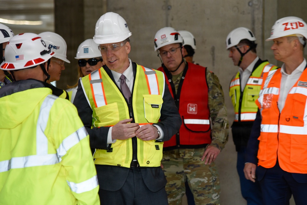 Assistant Secretary of War for Health Affairs Honorable Keith Bass visits Rhine Ordnance Barracks Medical Center construction project in Germany
